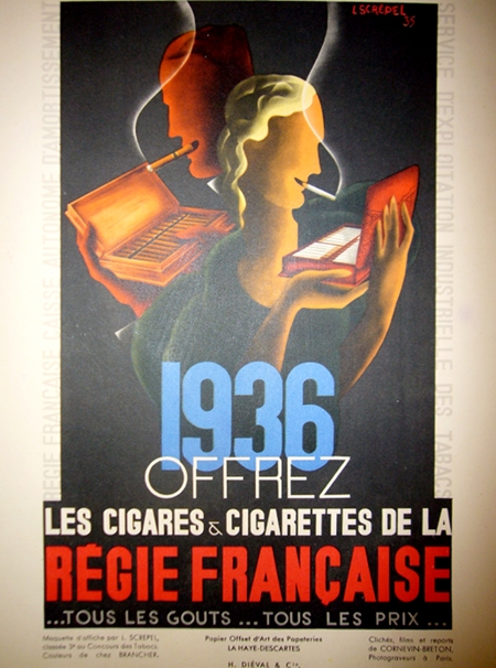 Art Deco Regie Francasie cigarettes Tobacco posters