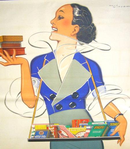 Rene Vincent Regie Francaise Cigarettes Vintage Poster 